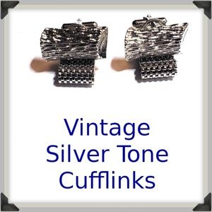 Vintage Silver Tone Log Wraparound Style Cufflinks